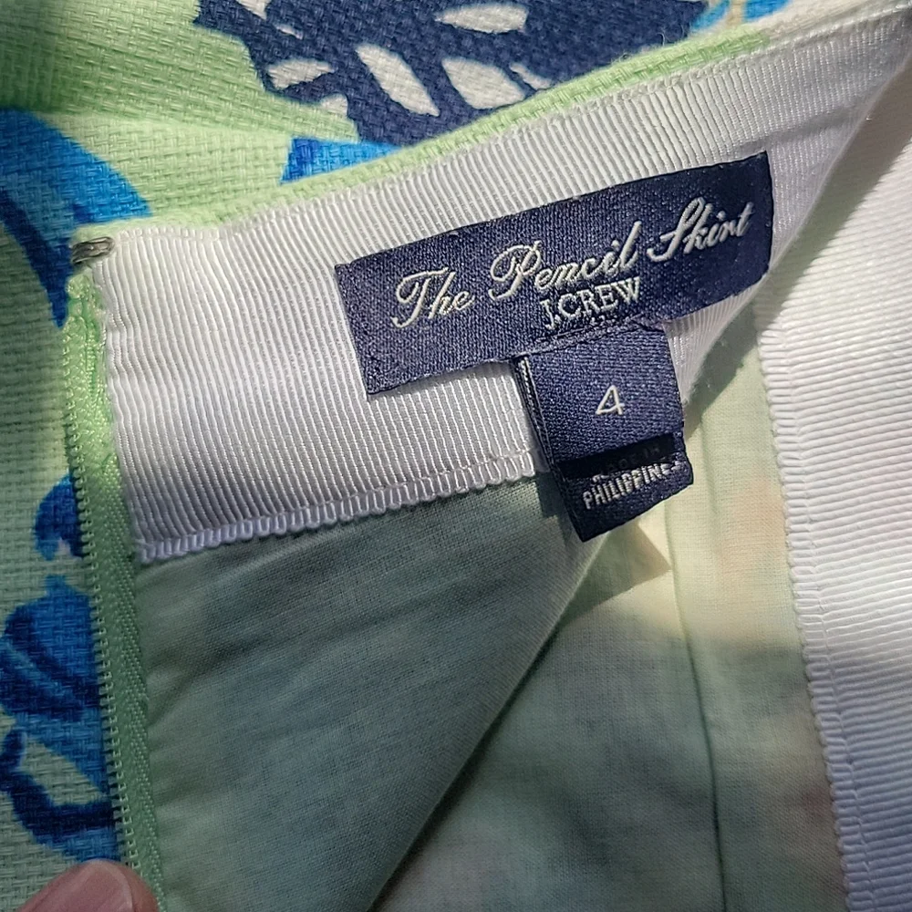 J. Crew Floral Pencil Skirt in Mint, Blue, Navy & Coral - Picture 4 of 6
